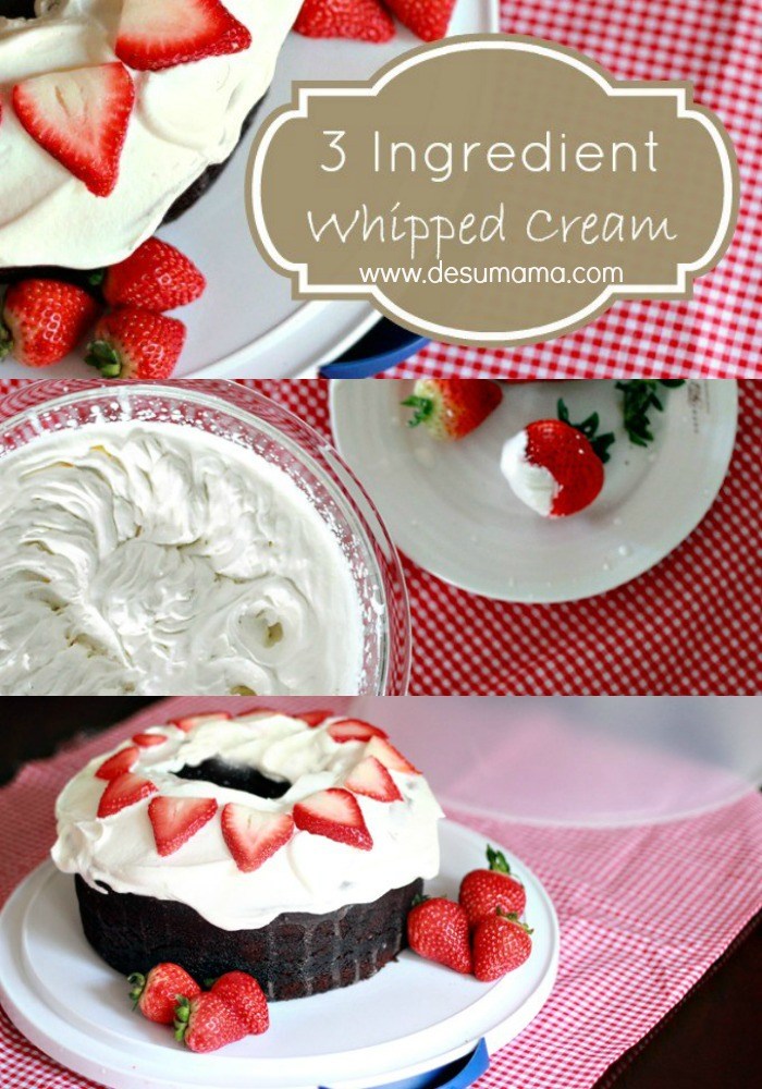 easy 3 ingredient whipped cream frosting