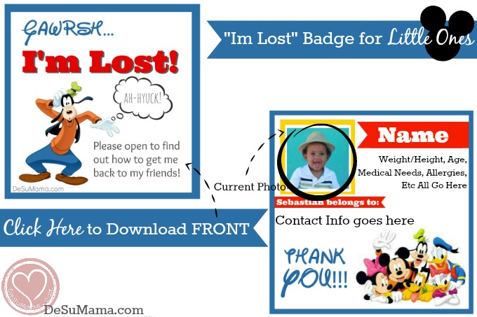 theme park safety, disneyland safety, lost kids at disneyland, free printable, walmart moms