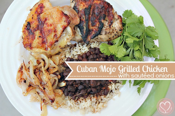 Cuban mojo sauce on grilled chicken