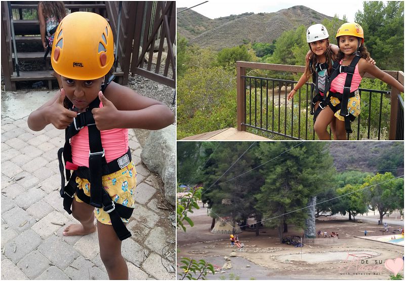 ziplining at koa ventura ranch, ziplining with kids