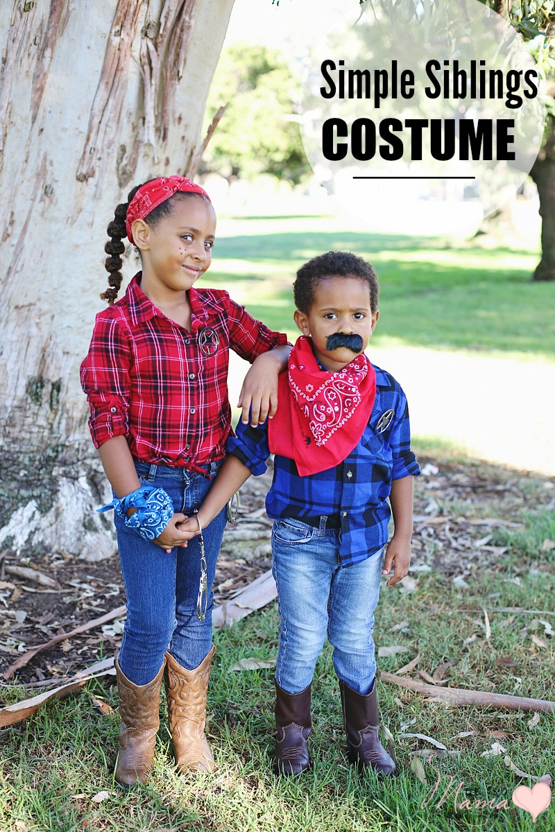 DIY Halloween Costume for Siblings: Cowboy and Cowgirl