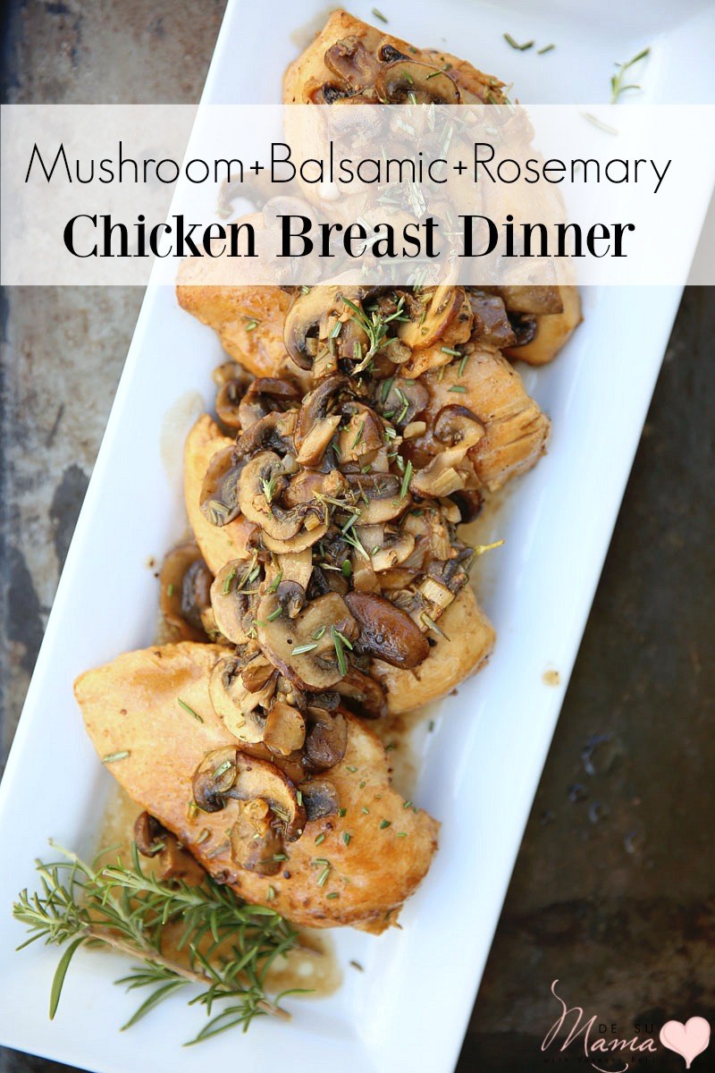 Mushroom Chicken Breast Recipe with Balsamic and Rosemary