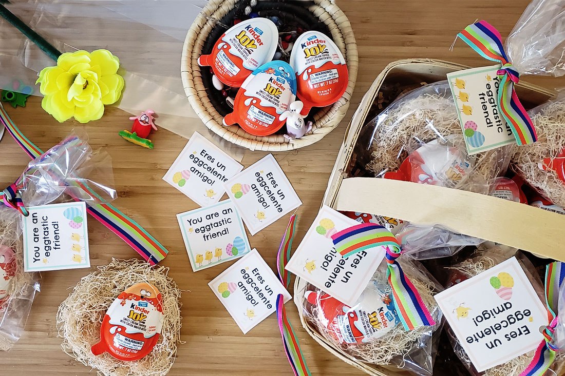 Easter bags with kinder joy treats