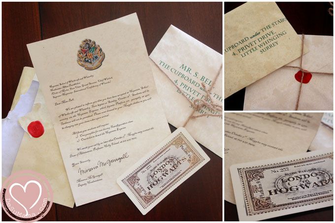 diy harry potter invitations, hogwarts invitations, hogwarts printable