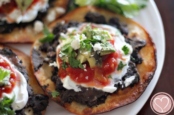 black bean tostada, classic mexican recipes