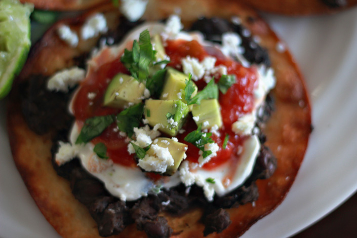 spinach refried beans, veggie tostada, posada, #iloveavocados,