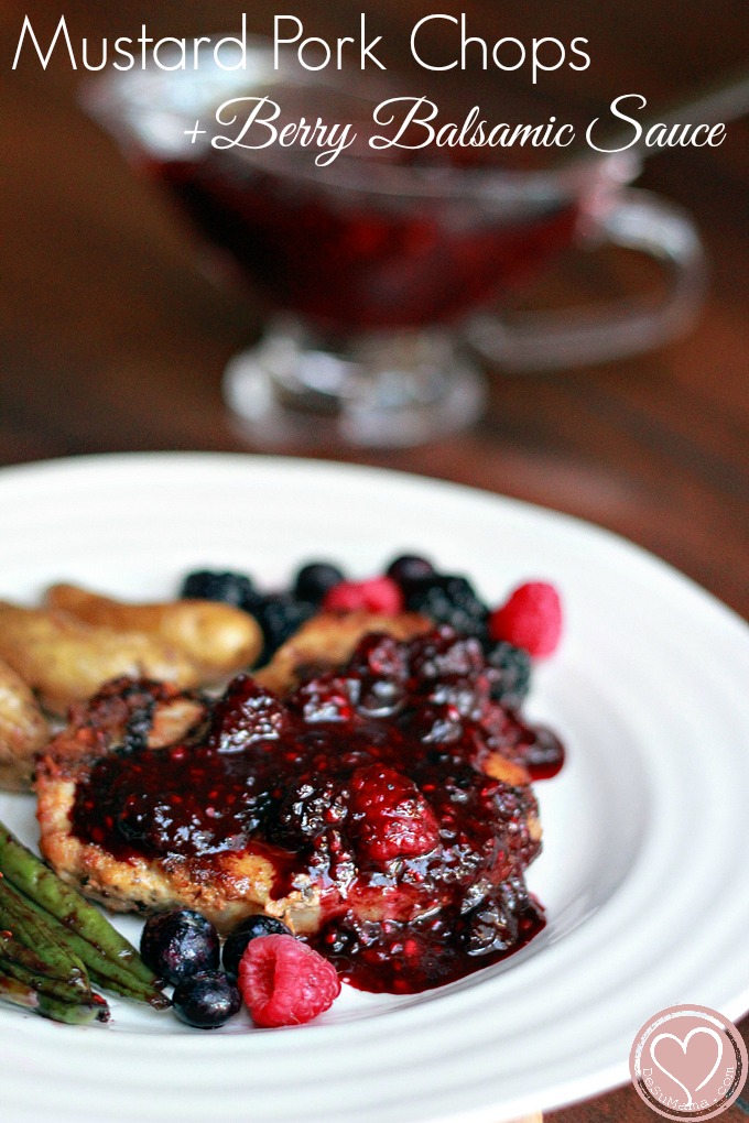 Dijon Mustard Pork Chops with Mixed Berry Sauce