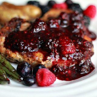 dijon mustard pork chops with mixed berry sauce