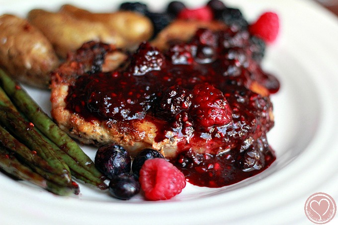 dijon mustard pork chops with mixed berry sauce