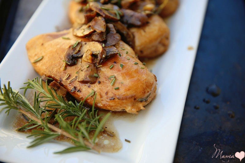 Mushroom Chicken Breast Recipe with Balsamic and Rosemary