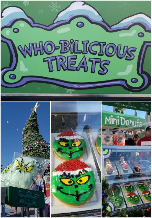 grinchmas cupcakes, christmas at universal studios, food at who ville