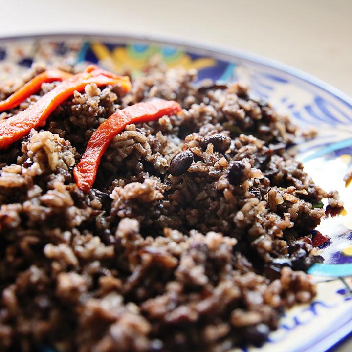 moros cuban food, black beans and brown rice, rice n beans recipe