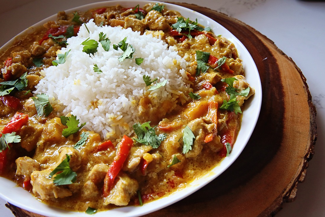 curry mango chicken recipe, mango curry, chicken curry