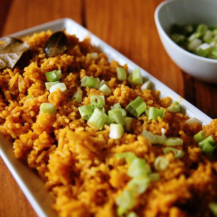 yellow jasmine rice, yellow spanish rice