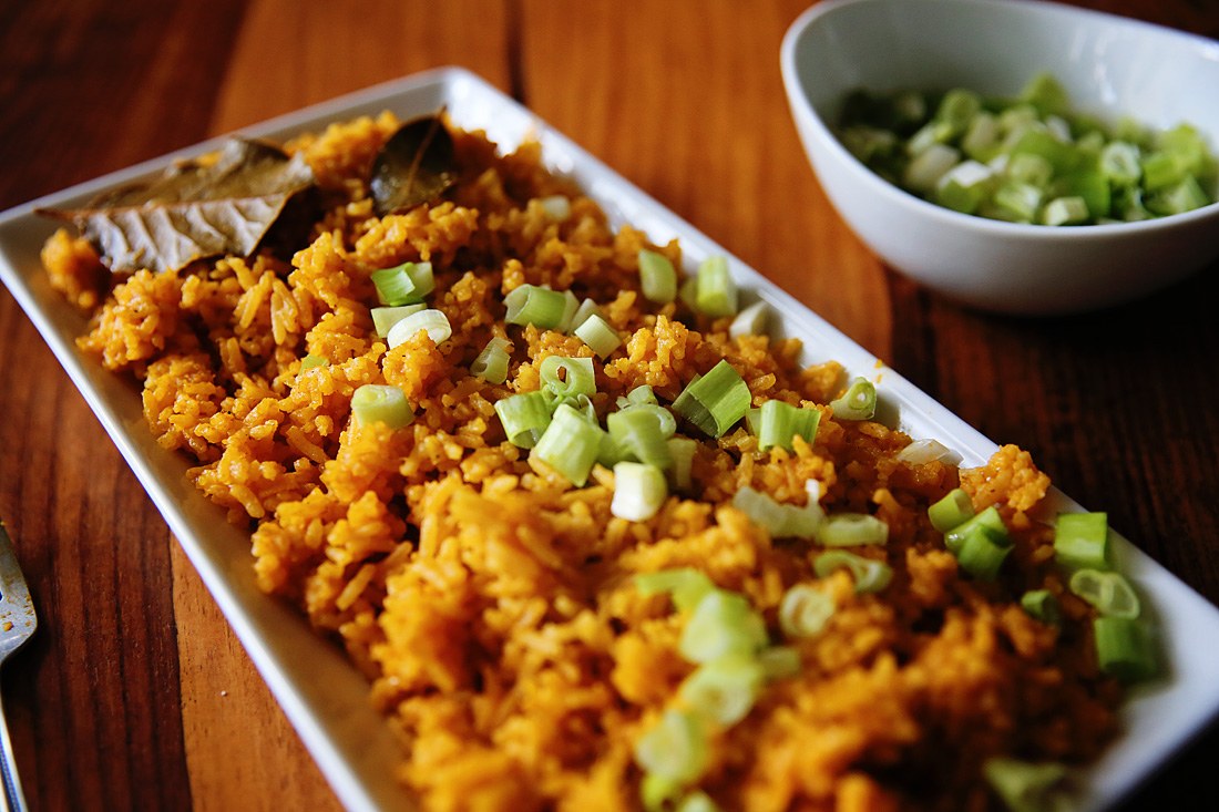 yellow jasmine rice, yellow spanish rice